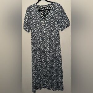 Faherty Blue and White Floral Dress